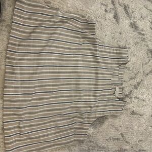 LOFT Beige and Black Striped Sleeveless Top